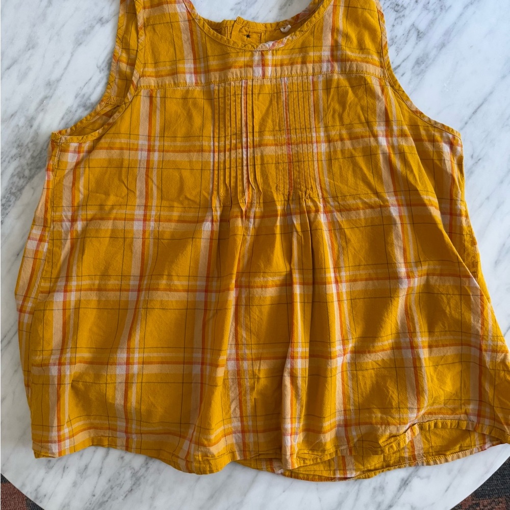 Toad&Co Women’s Yellow Plaid Sleeveless Blouse